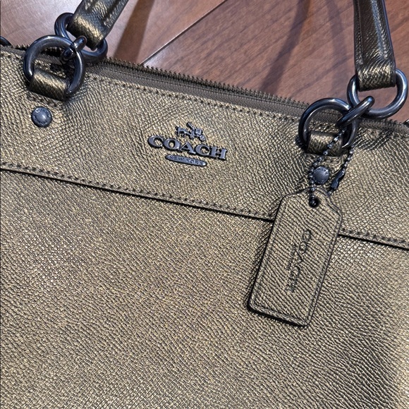 Coach Metallic Gold Satchel Bag - Picture 6 of 9